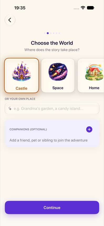 Choosing the world and companions in Wickabee